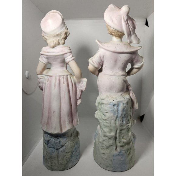 Antique Bavarian Porcelain Figurine Woman and Man Pair (read) - Picture 3 of 12